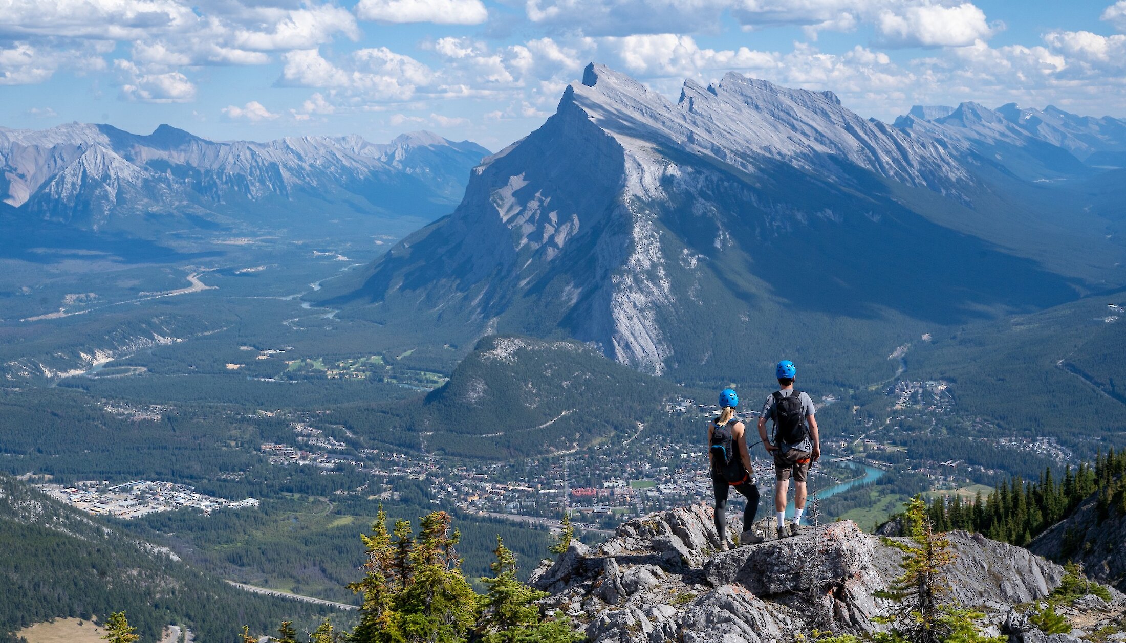 Views from the top of Mount Norquay on a Via Ferrata tour