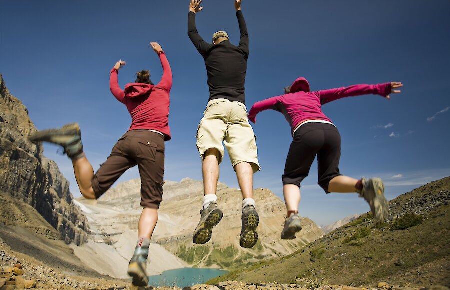 Jumping in excitement for Banff Packages