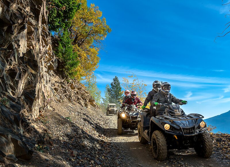 Guests enjoying an ATV tour on the trails at Panorama