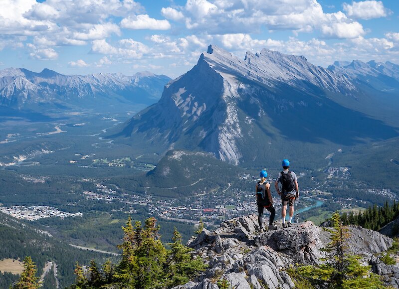 Views from the top of Norquay on the Via Ferrata Tour