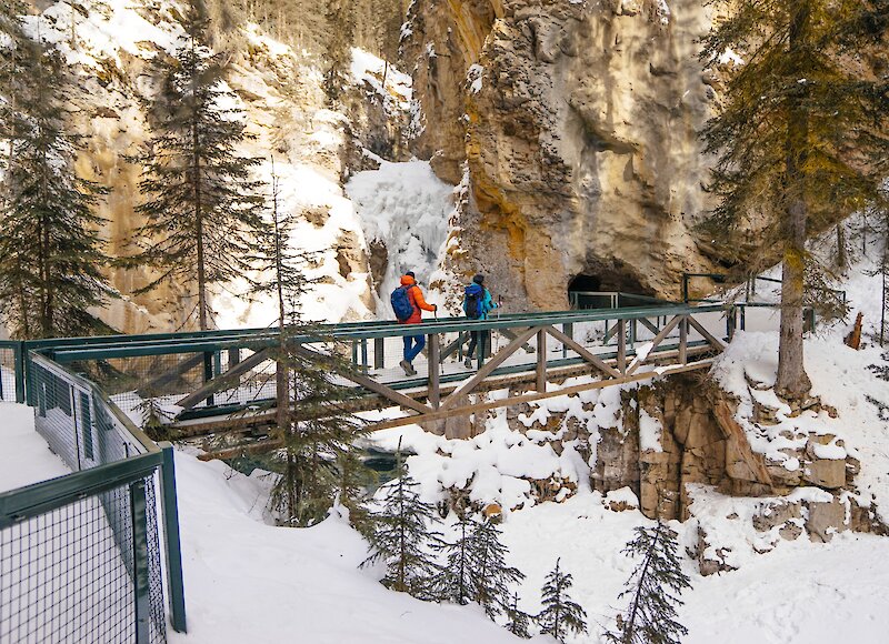 Walking the catwalks in Johnston Canyon