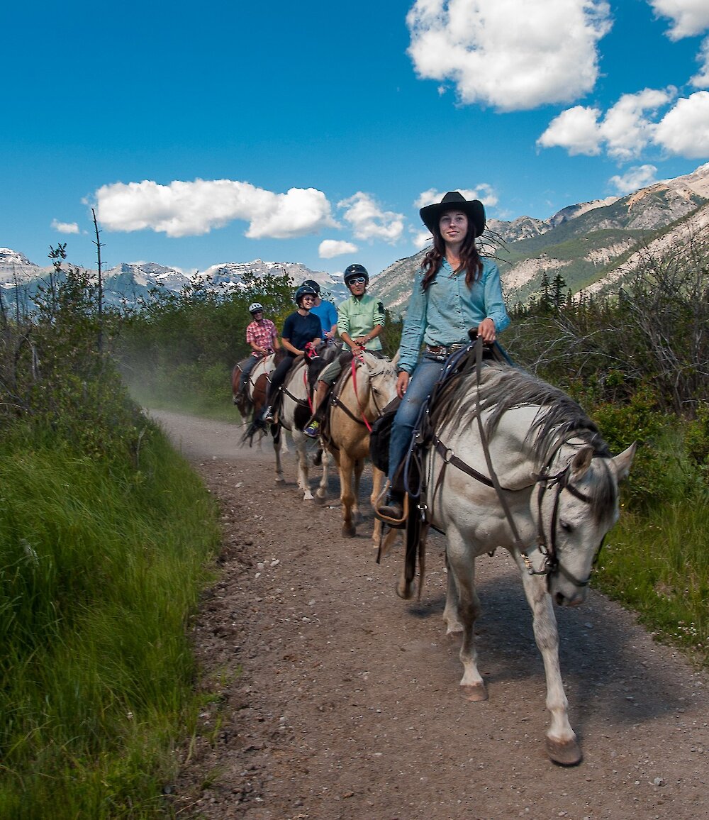 Enjoying a trail ride in Banff National Park