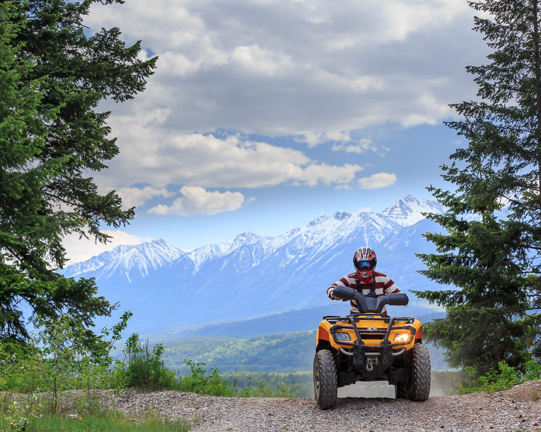 ATV riding on the trails in Golden, BC