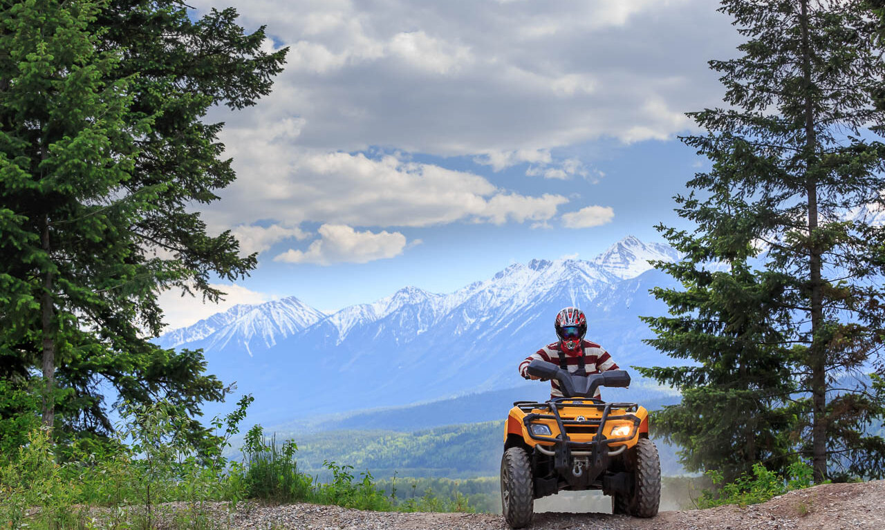 ATV riding on the trails in Golden, BC
