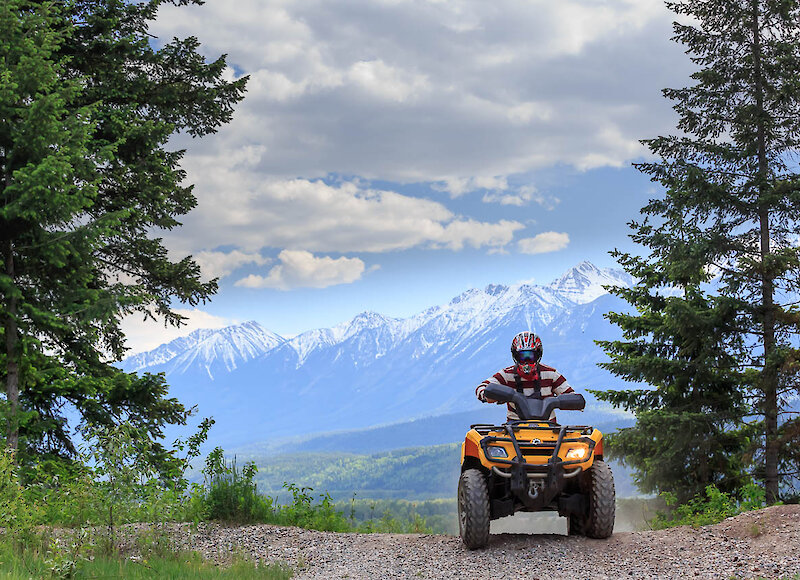 ATV riding on the trails in Golden, BC