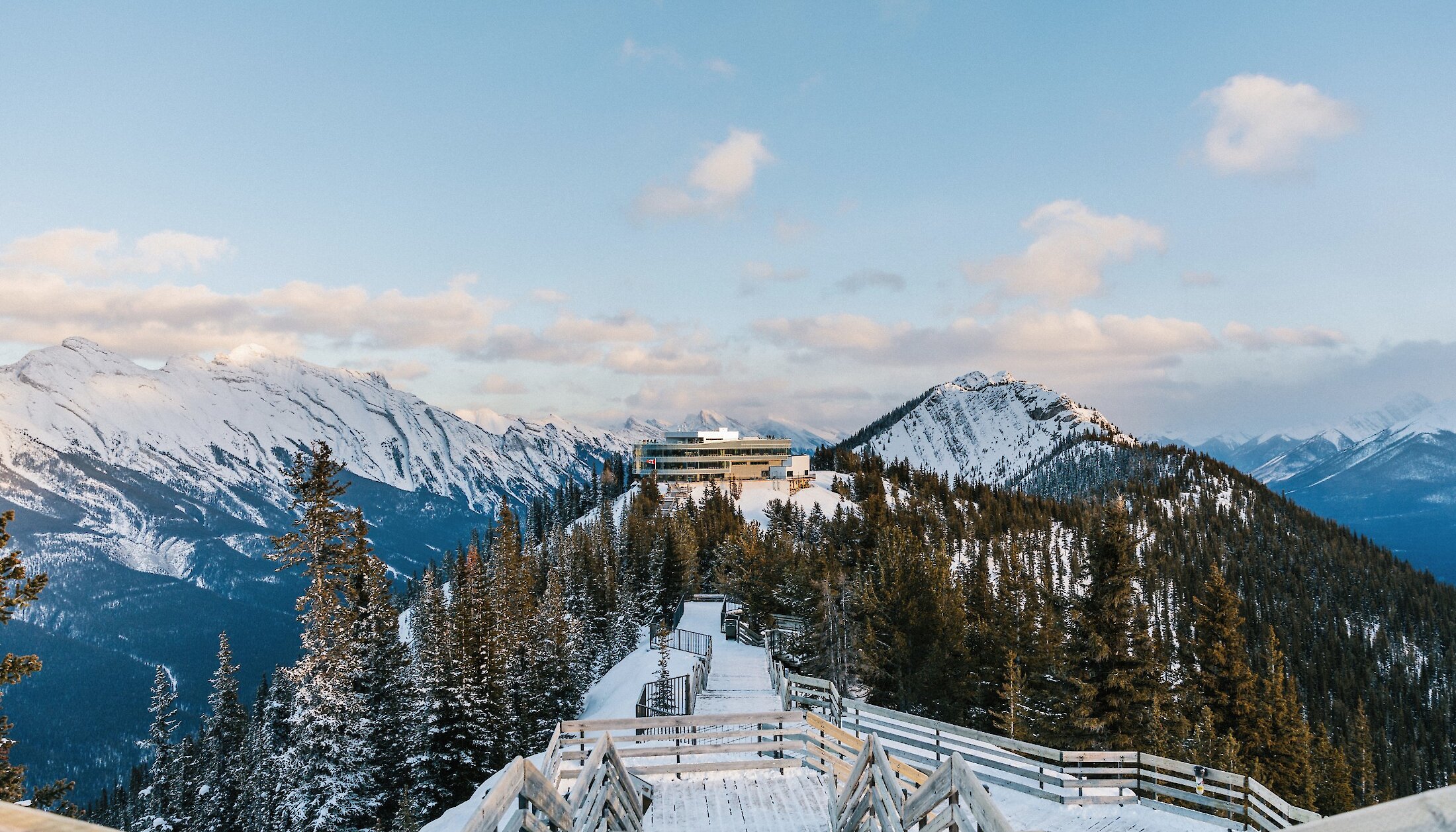 The boardwalk at the top of the Banff Gondola