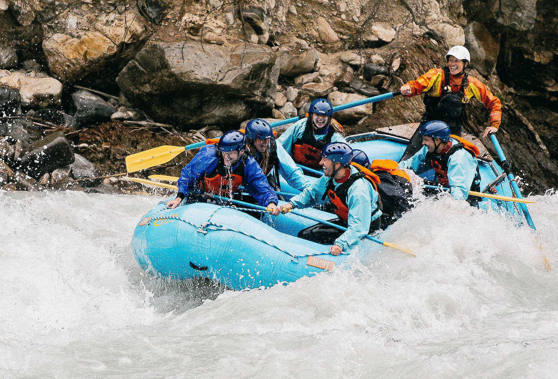 Hitting the rapids on a Kicking Horse River raft trip