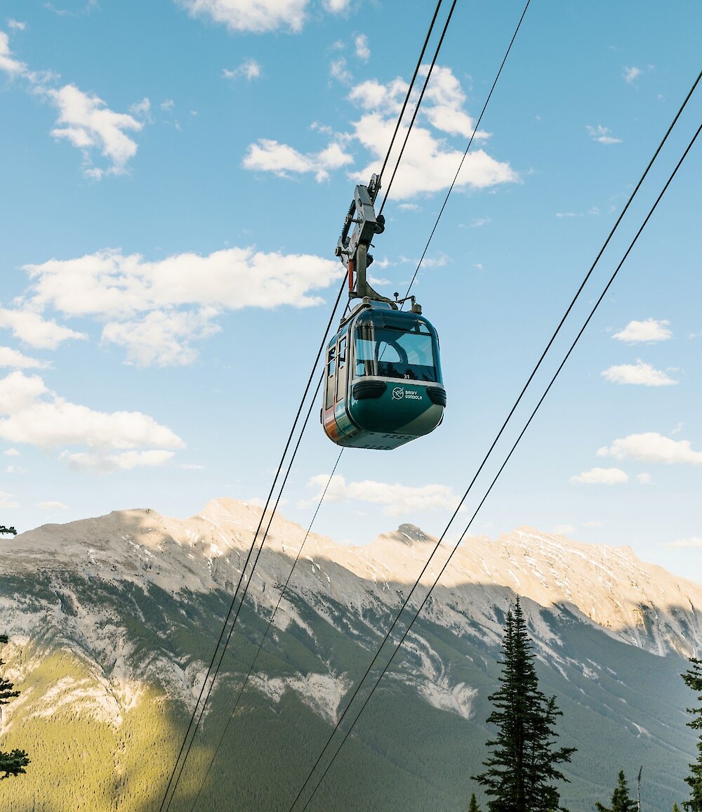 Ride to the top of the Banff Gondola in summer