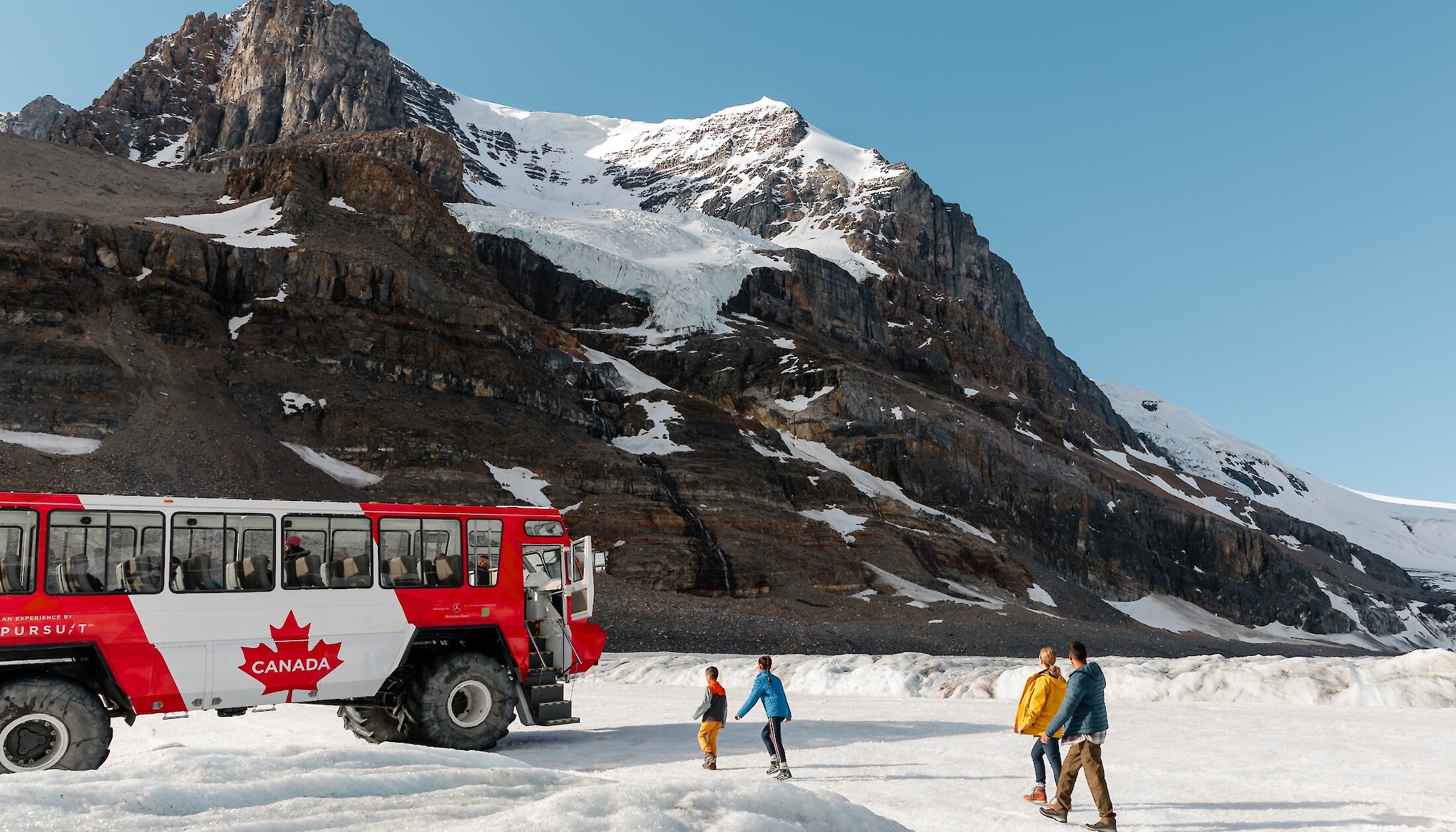 Walking on a glacier on the Columbia Icefield