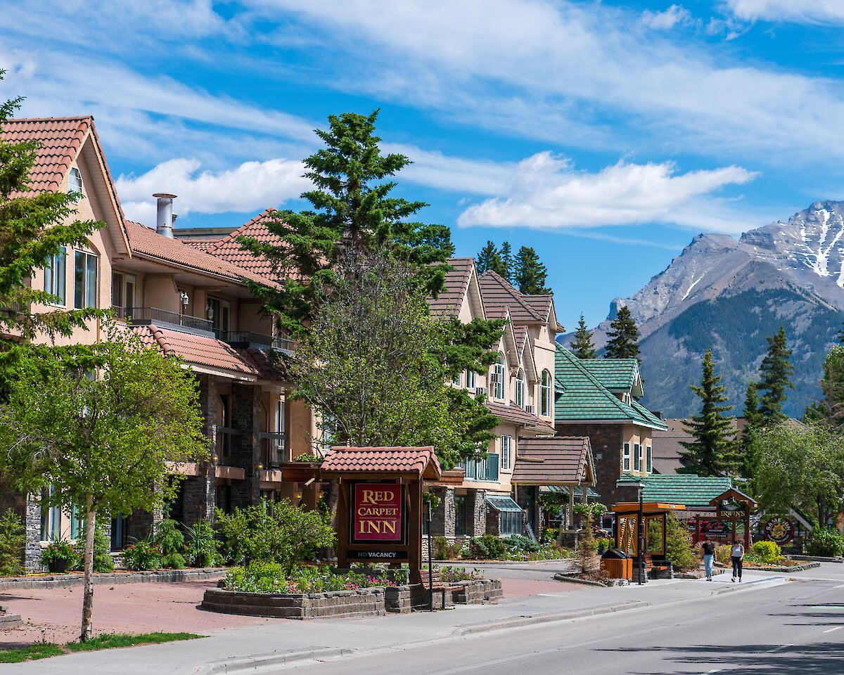 Exterior of Red Carpet Inn in summer