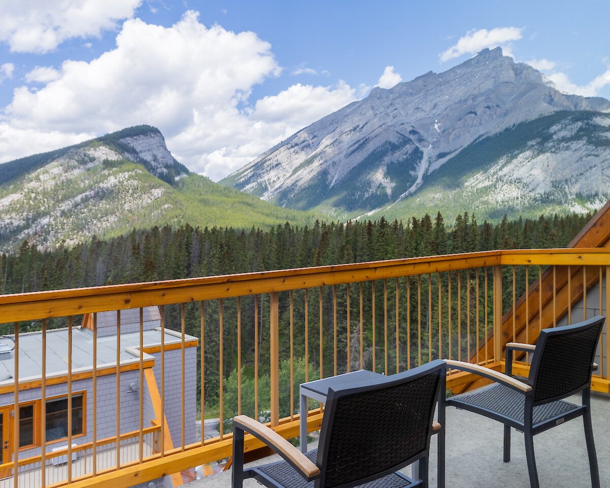 Views from superior suite at Canoe Hotel & Suites in Banff