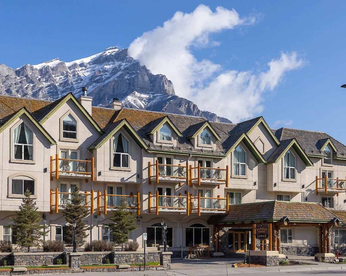 Exterior of Rundlestone Lodge in Banff