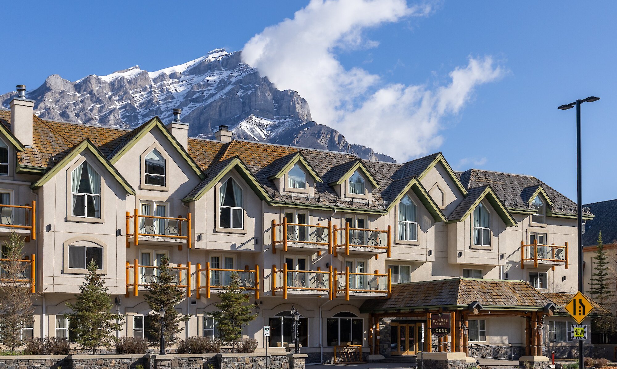 Exterior of Rundlestone Lodge in Banff