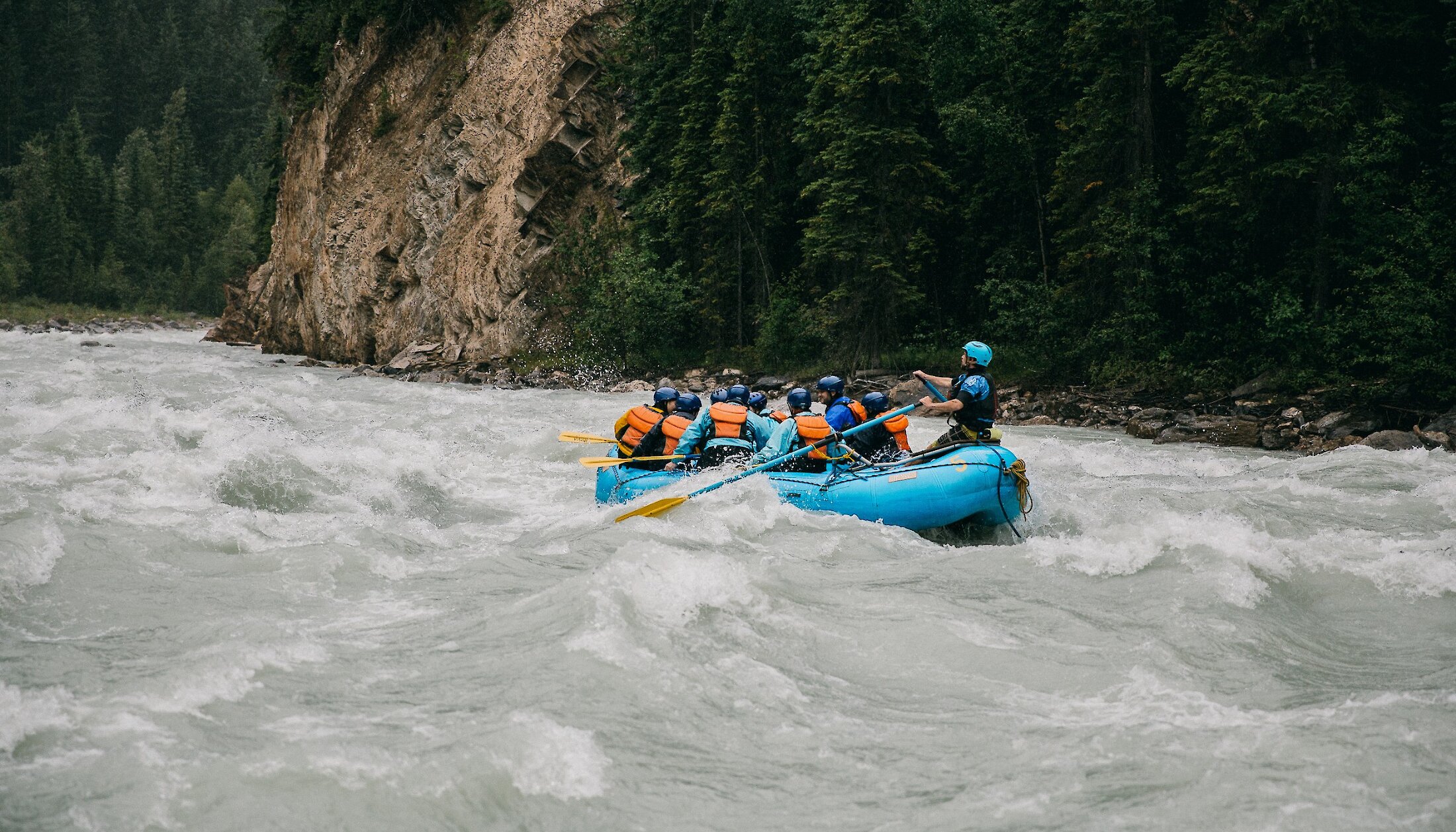 Here comes the big rapids on the Kicking Horse River