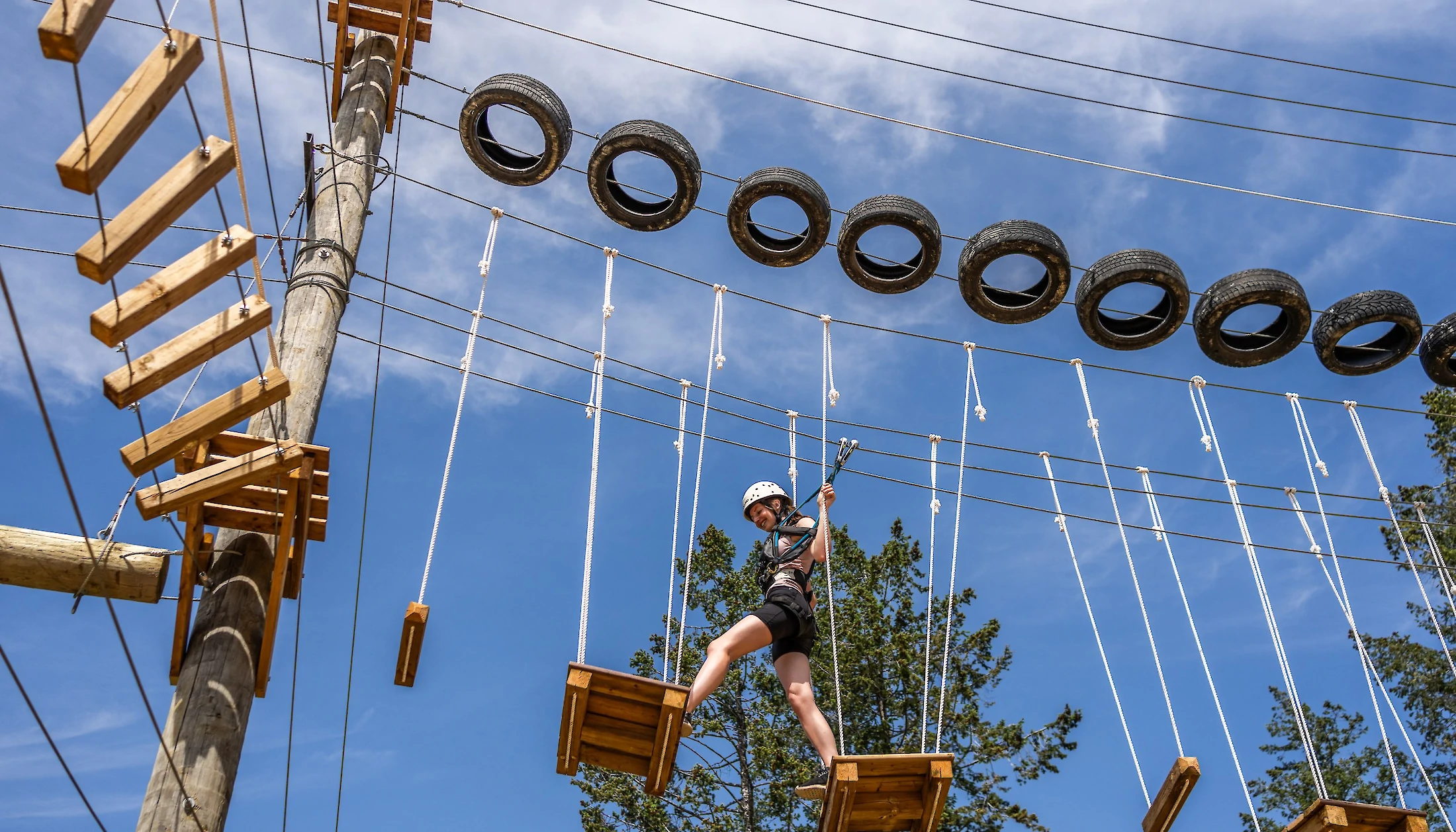 Walking the high ropes course