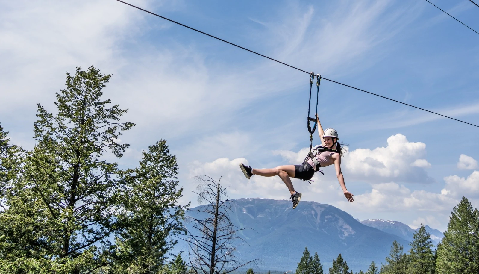 Ziplining through the air