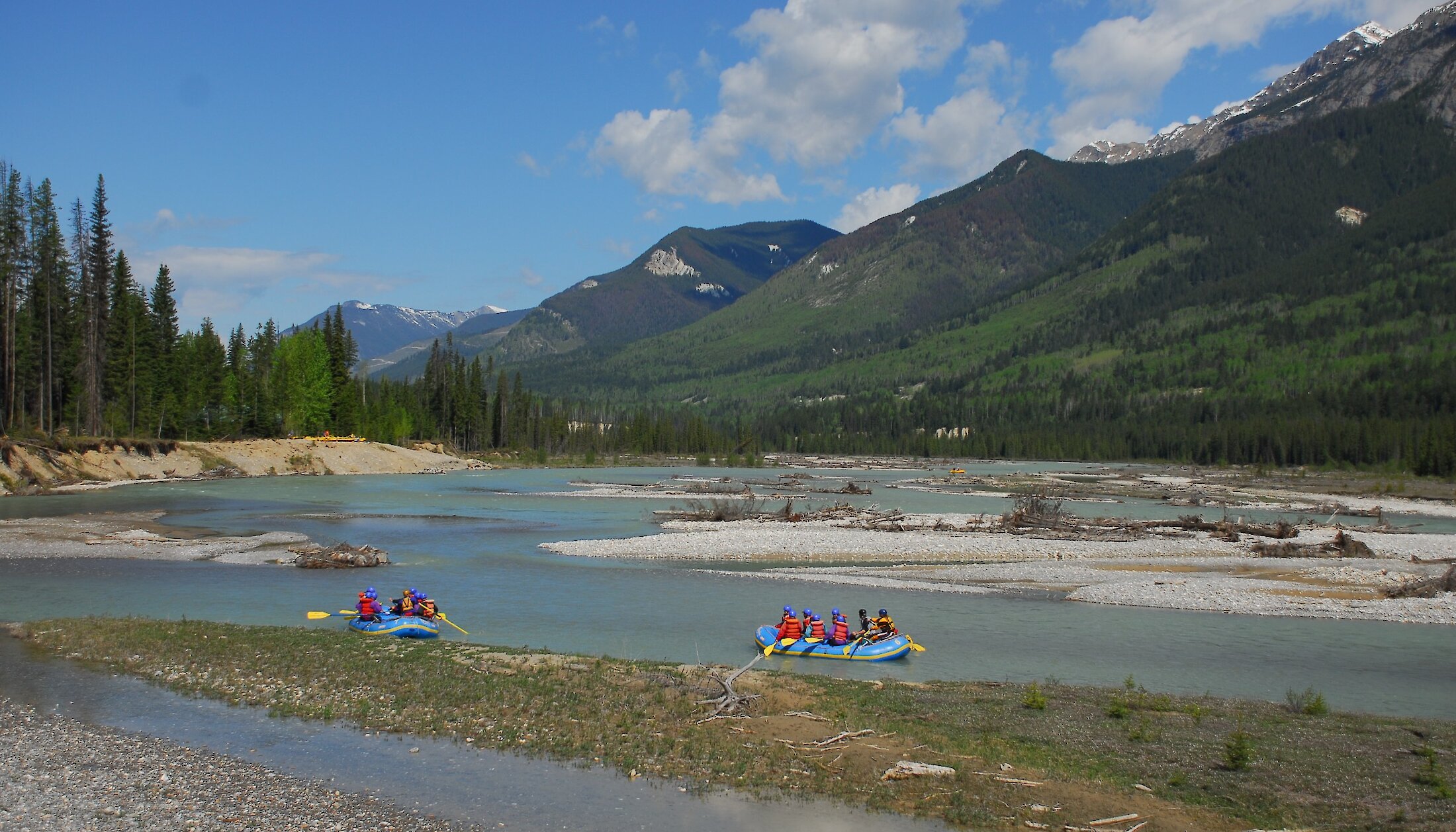 The upper section of the Kicking Horse River
