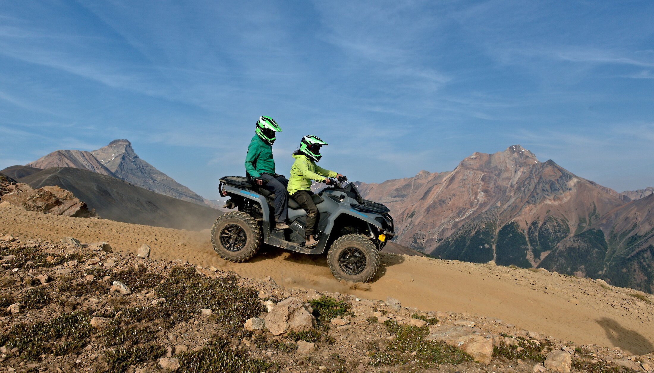 Heading down the ATV trails with passenger