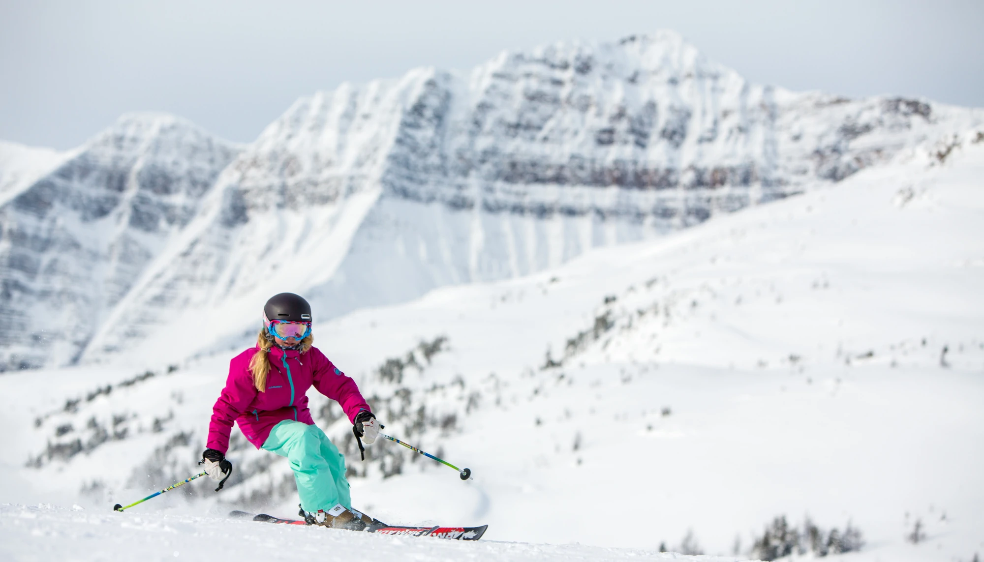 Skier at Sunshine Village Ski Resort