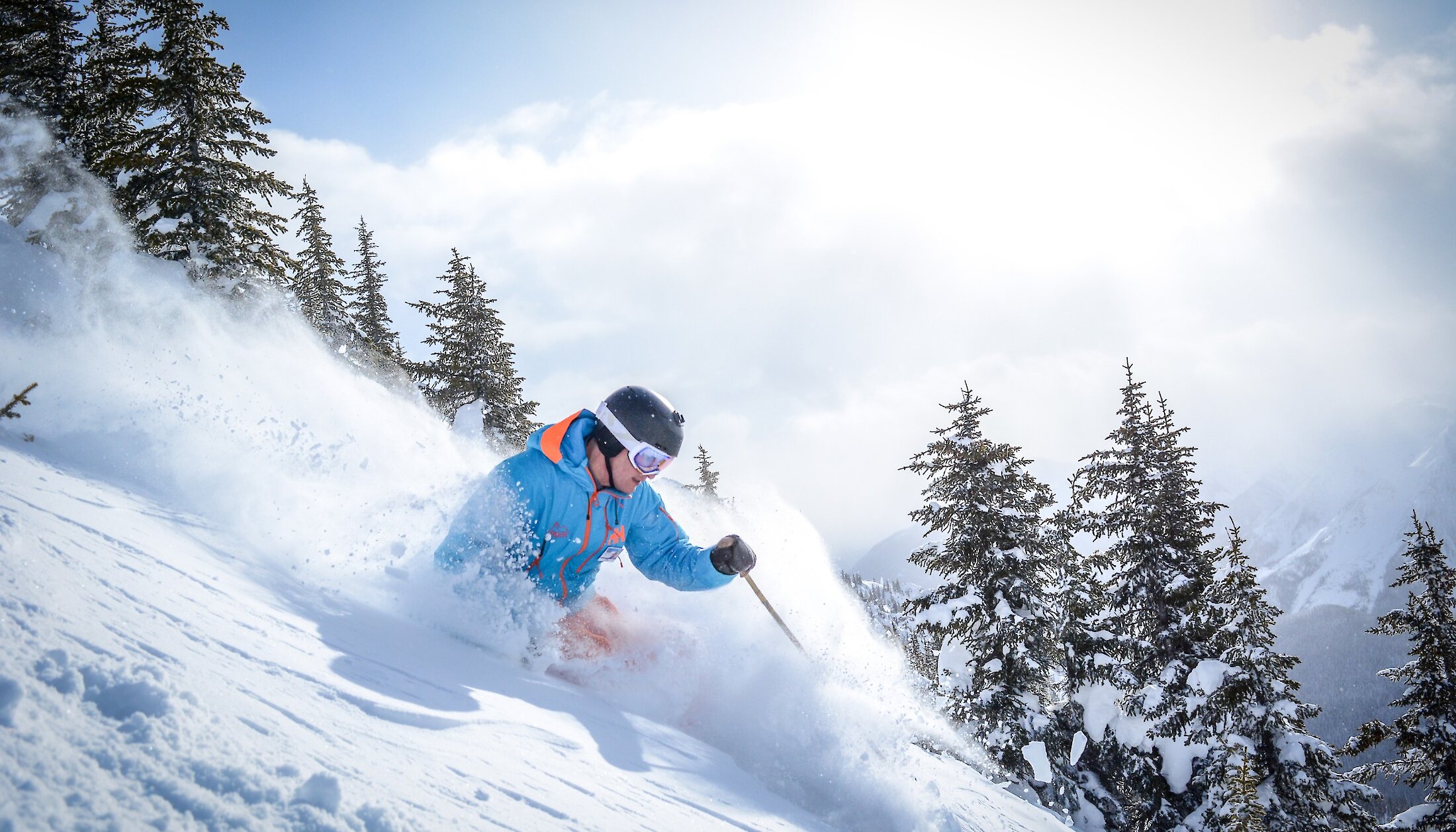 Shredding the powder at Kicking Horse Mountain Ski Resort