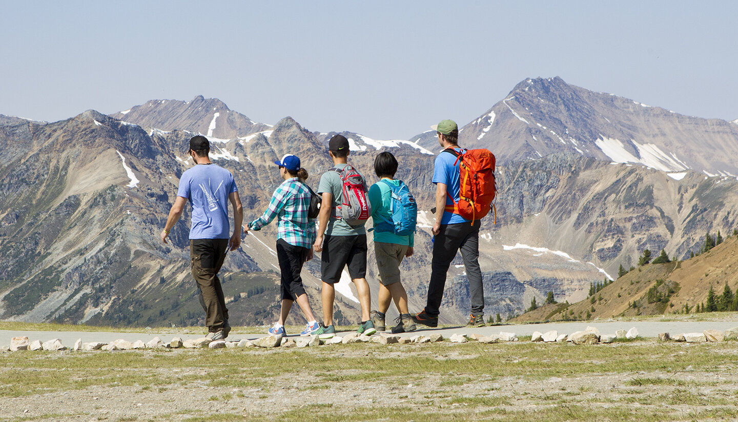 Hikers at Kicking Horse Mountain Resort