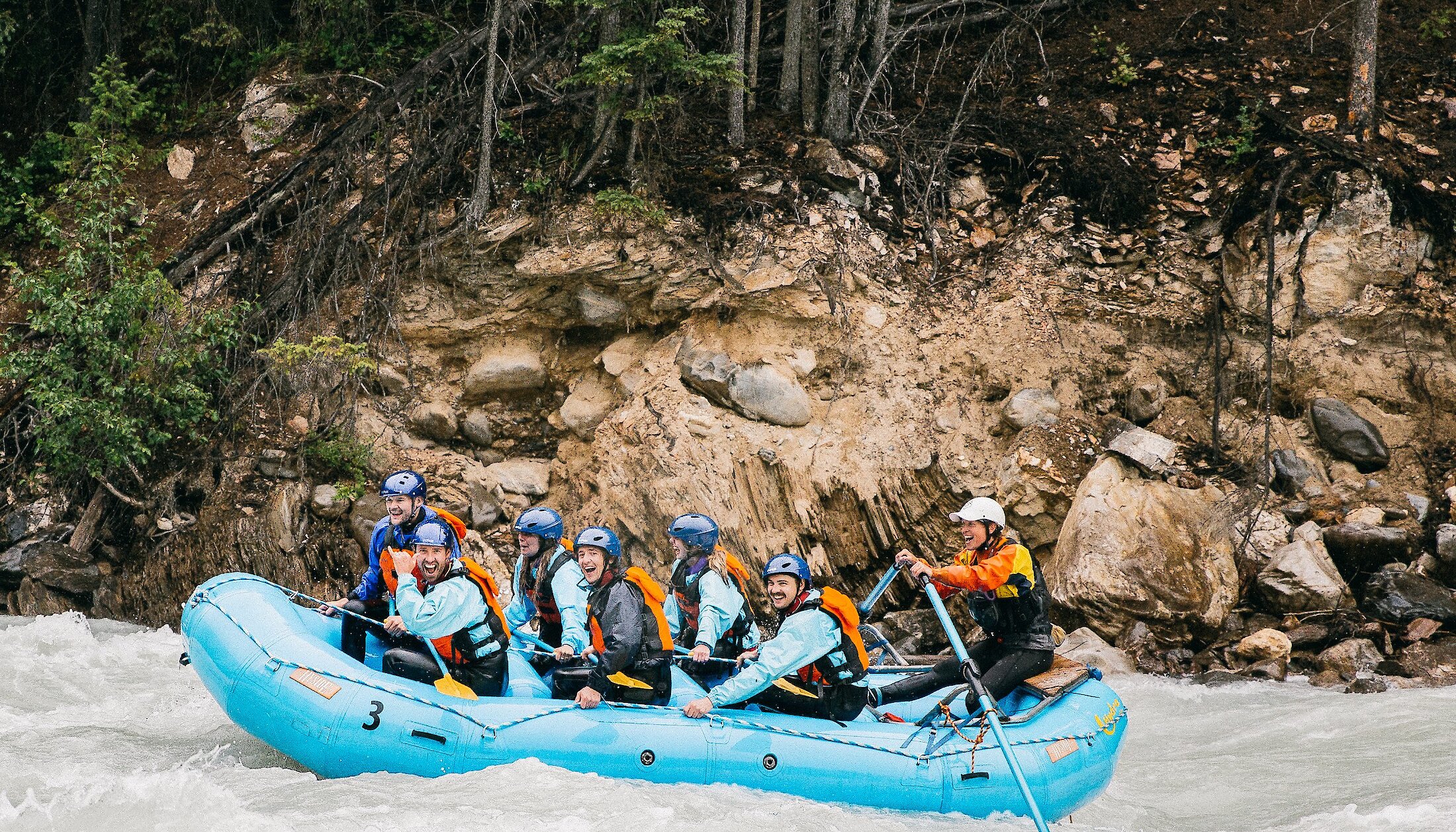 Get ready to get wet on a raft trip on the Kicking Horse