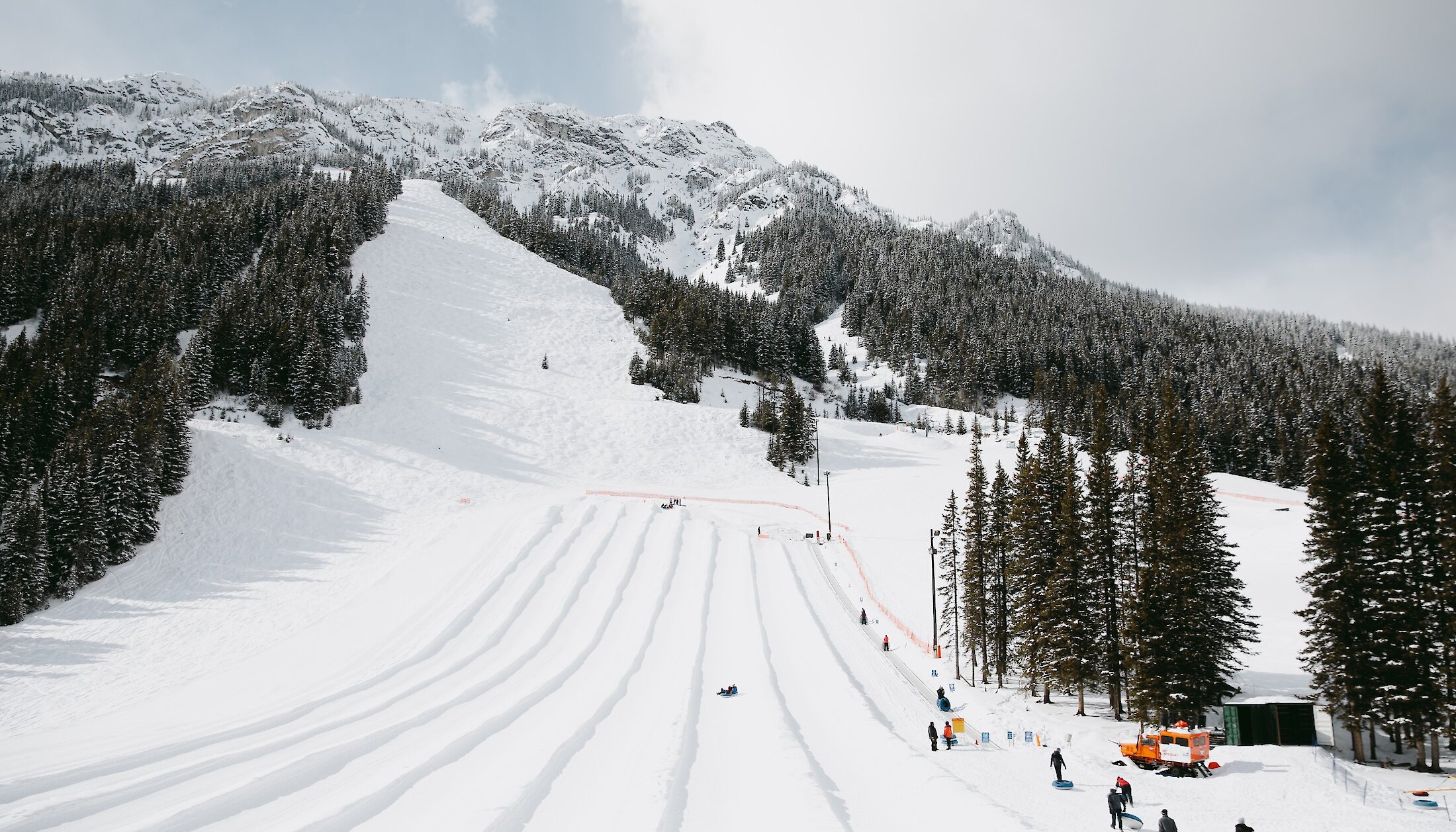 Snow tubing lanes at Mount Norquay