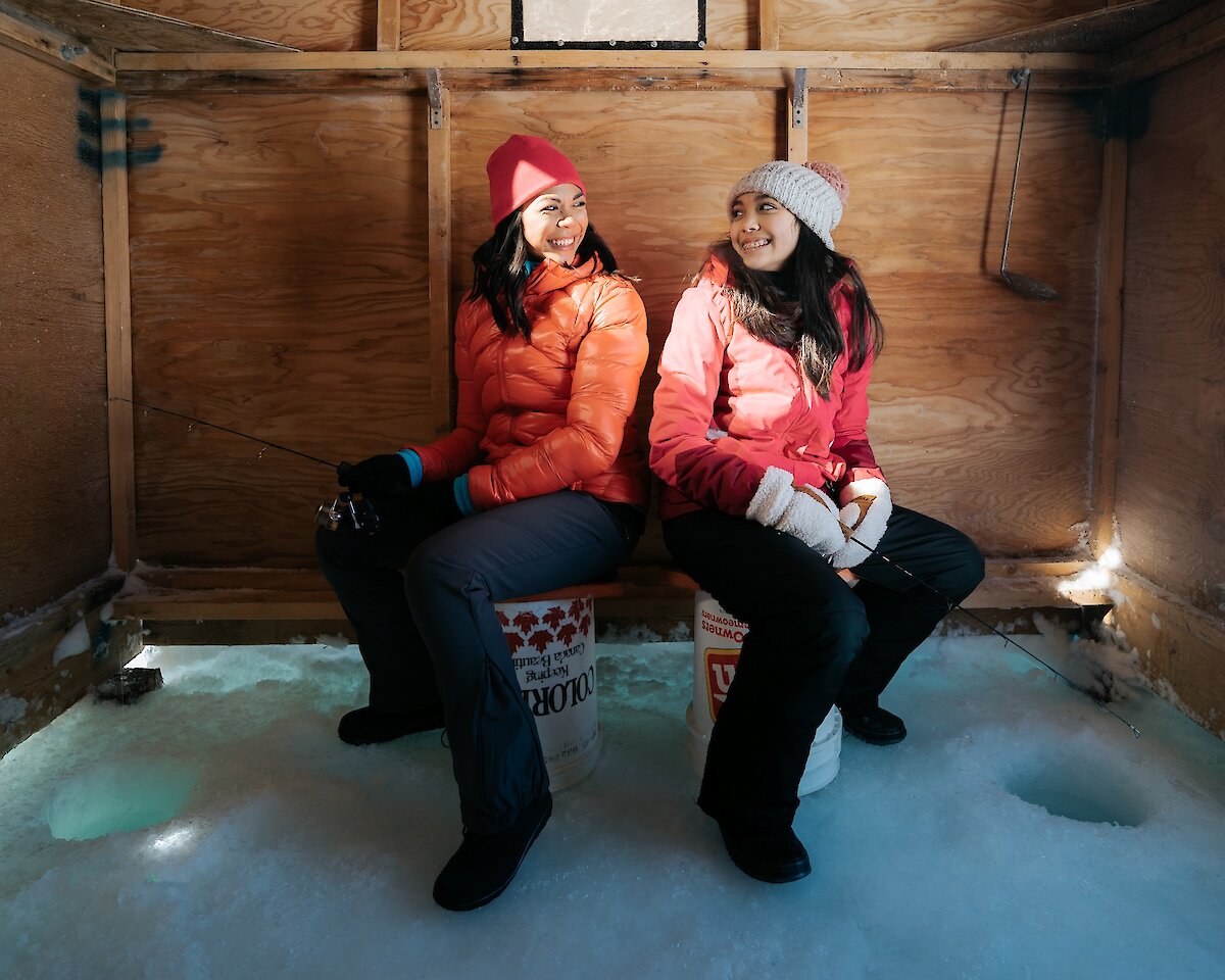 Ice Fishing Hut on Spray Lakes