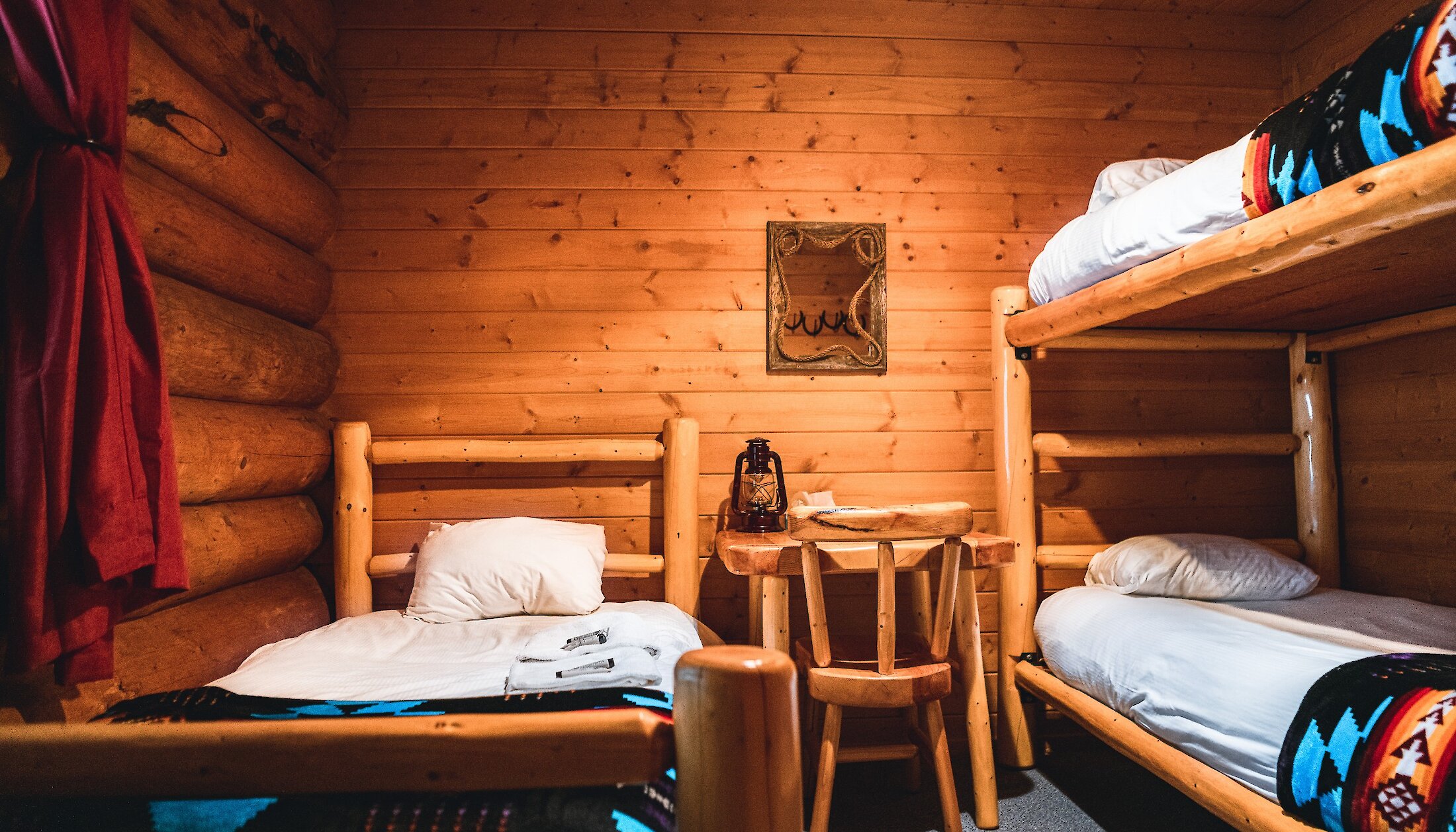 A bedroom in the Sundance Lodge