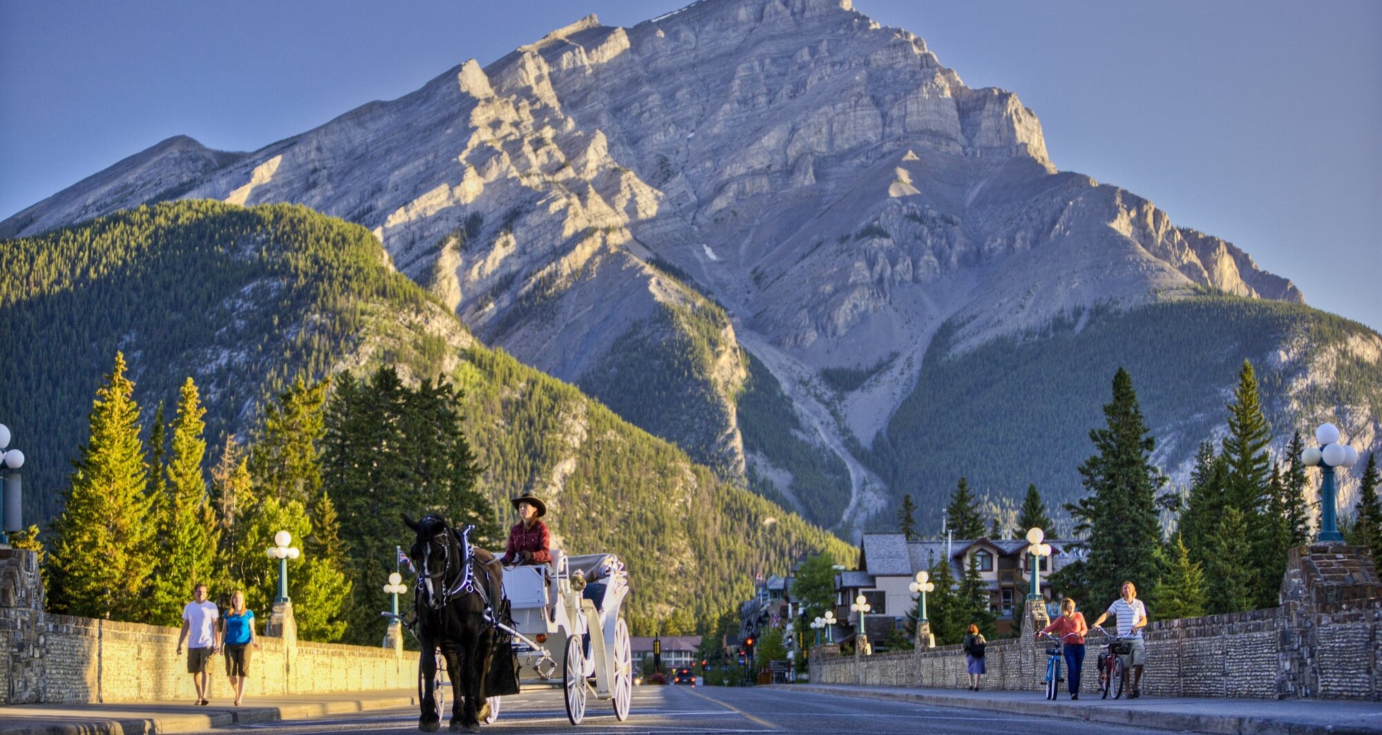 A view of Cascade Mountain on Banff Avenue