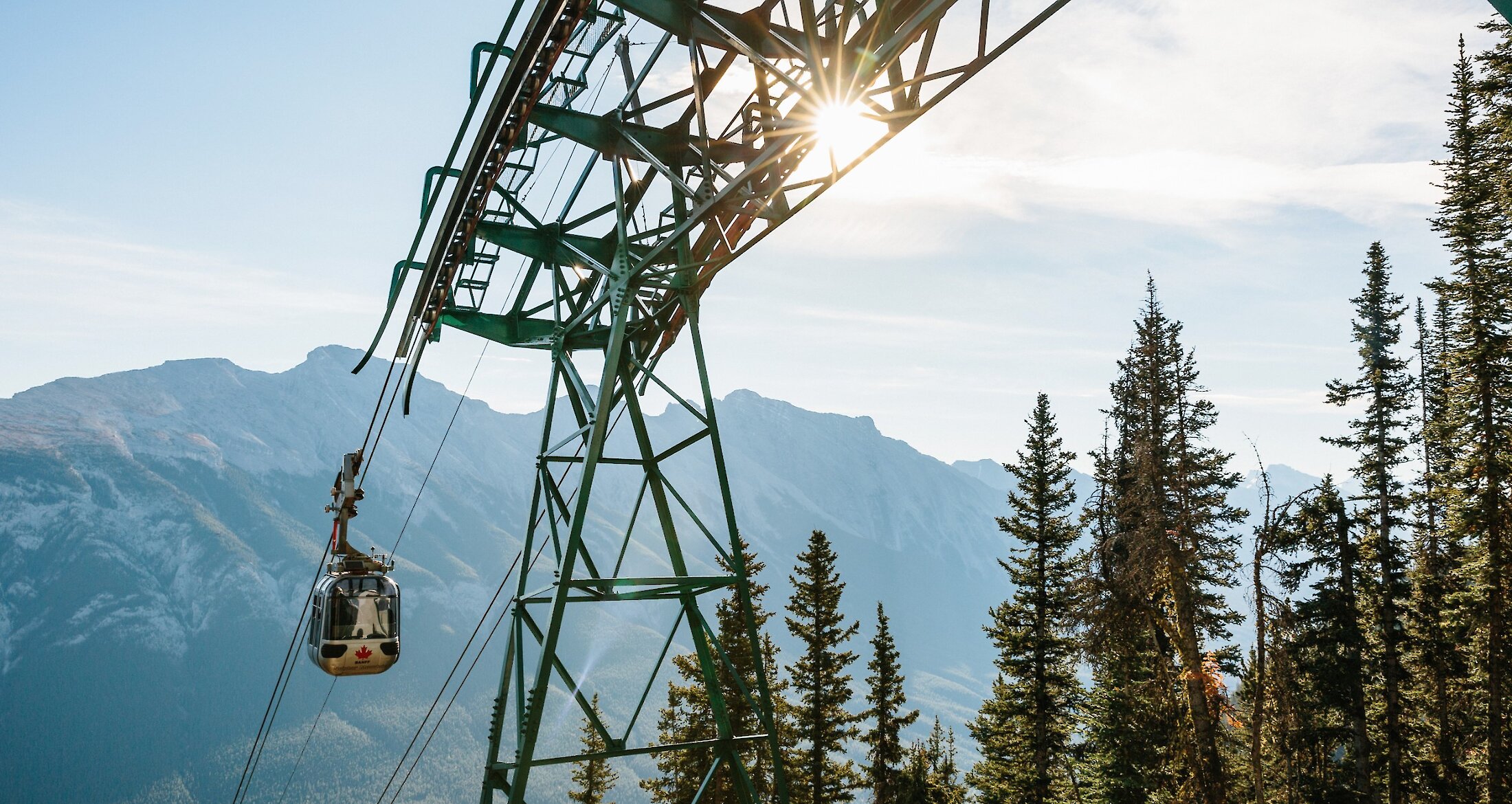 The Banff Gondola Cabin coming up into the station