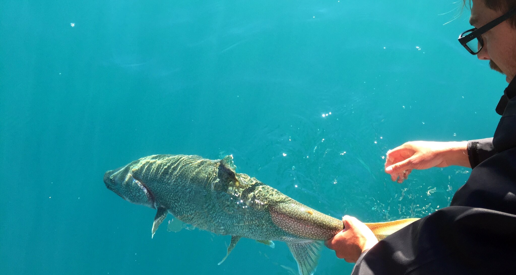 Fishing on Lake Minnewanka in Banff National Park