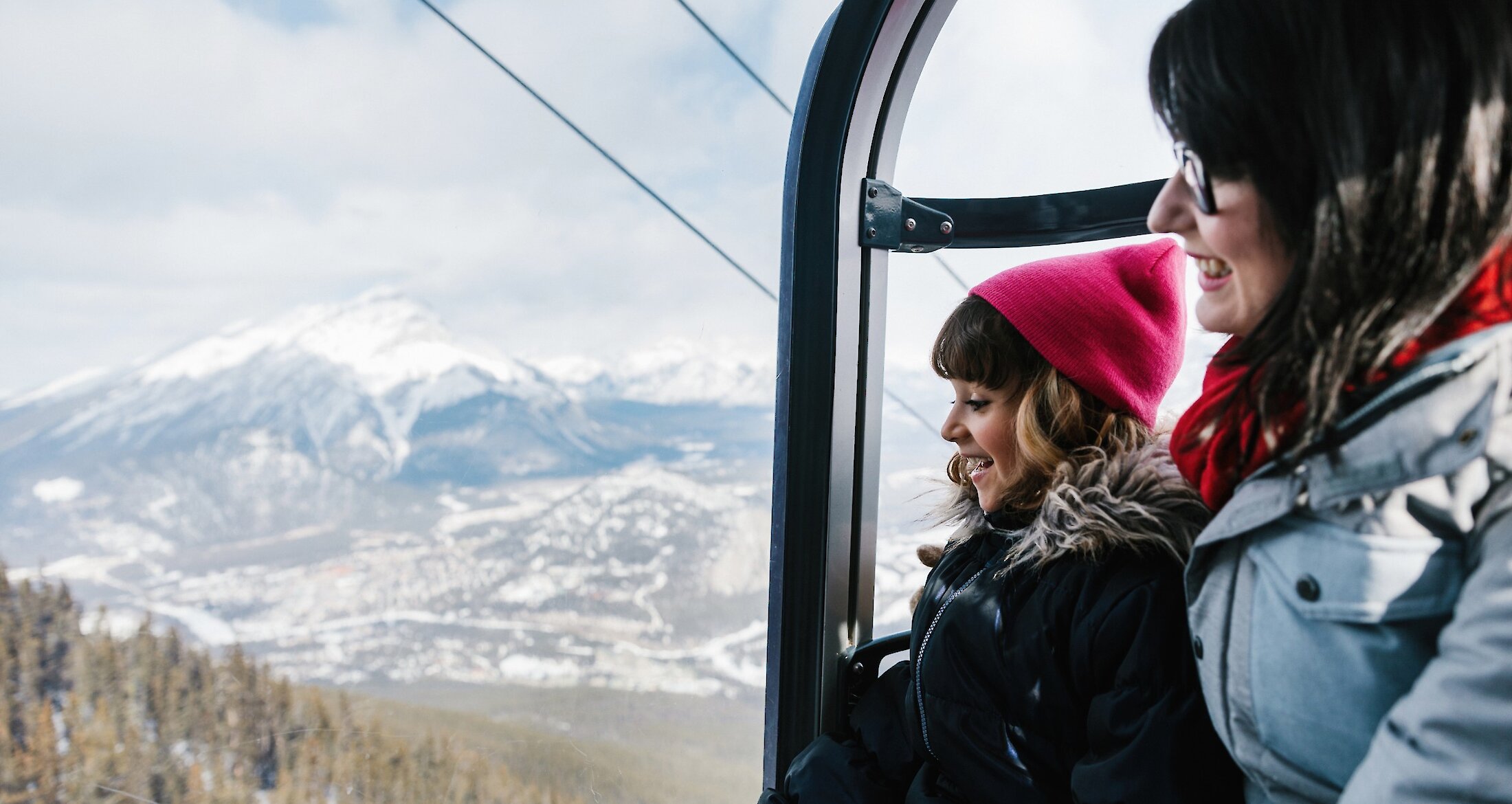 View on the way up in the Banff Gondola
