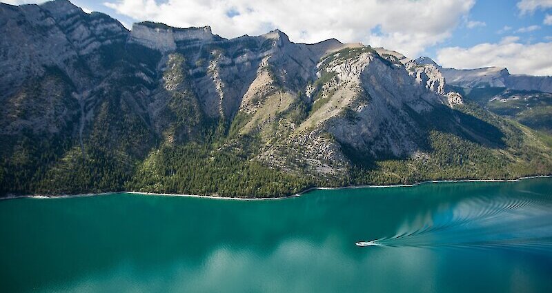 Fishing on Lake Minnewanka in Banff