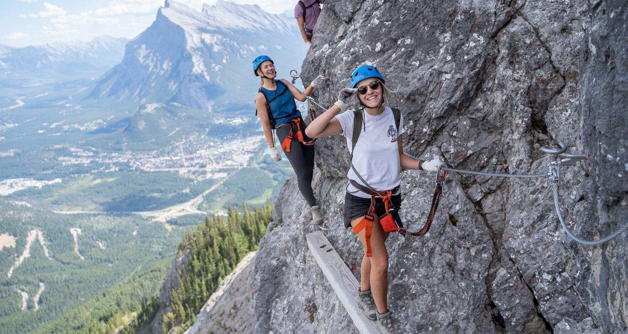 Via Ferrata at Mt Norquay overlooking Banff