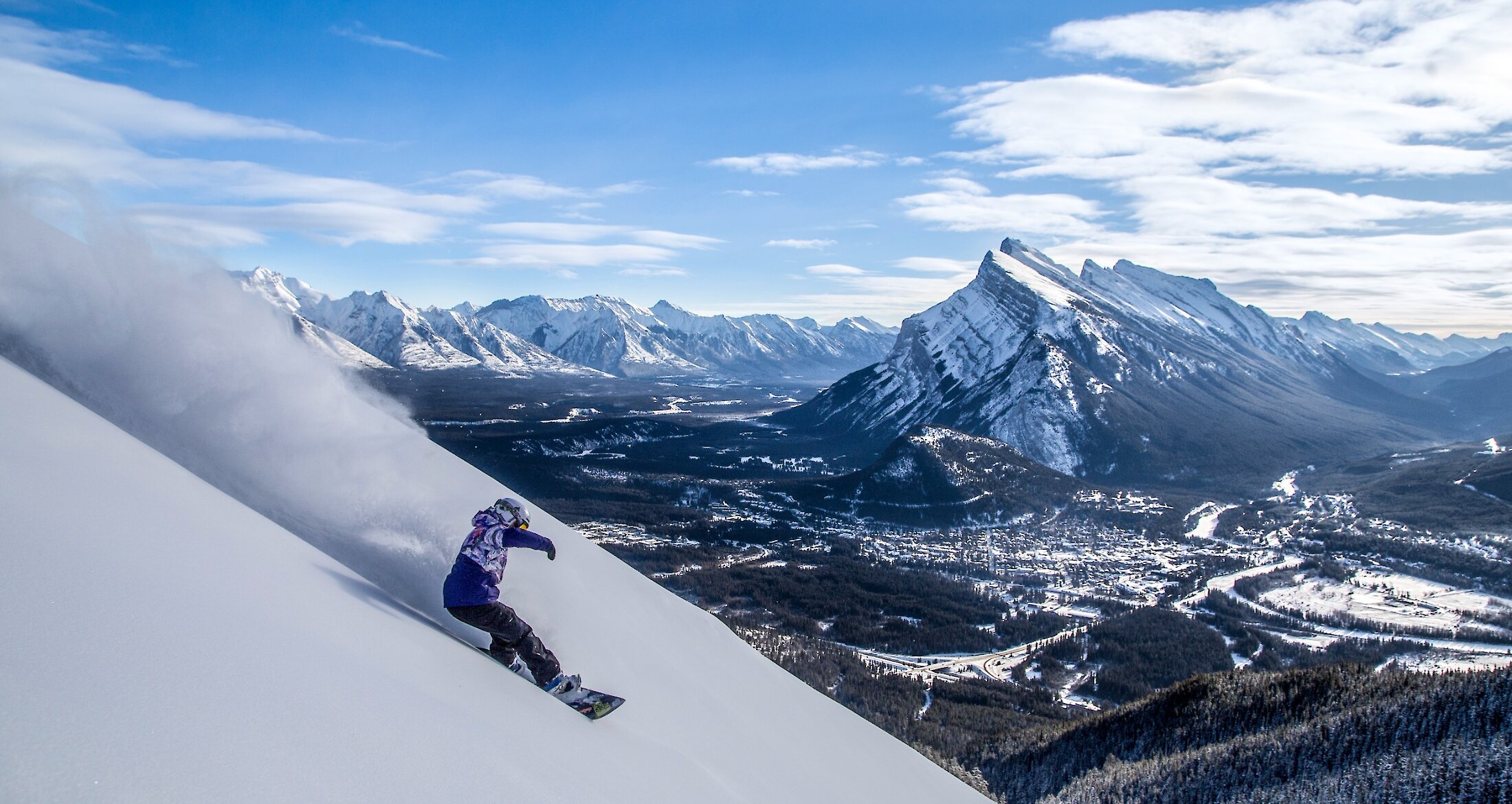 Snowboarding at Mt Norquay