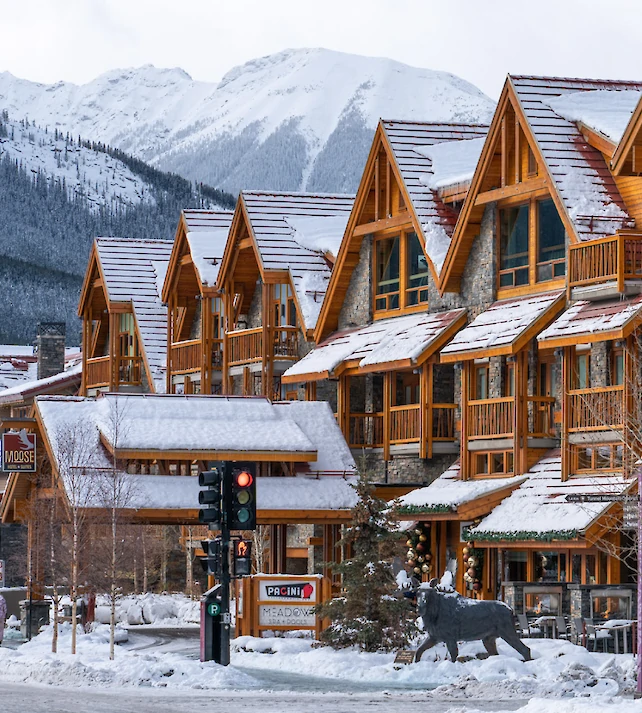 The Moose hotel and suites in winter