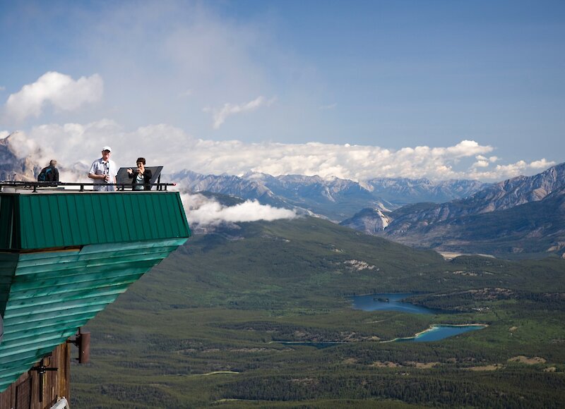 View from Jasper Skytram over Jasper town