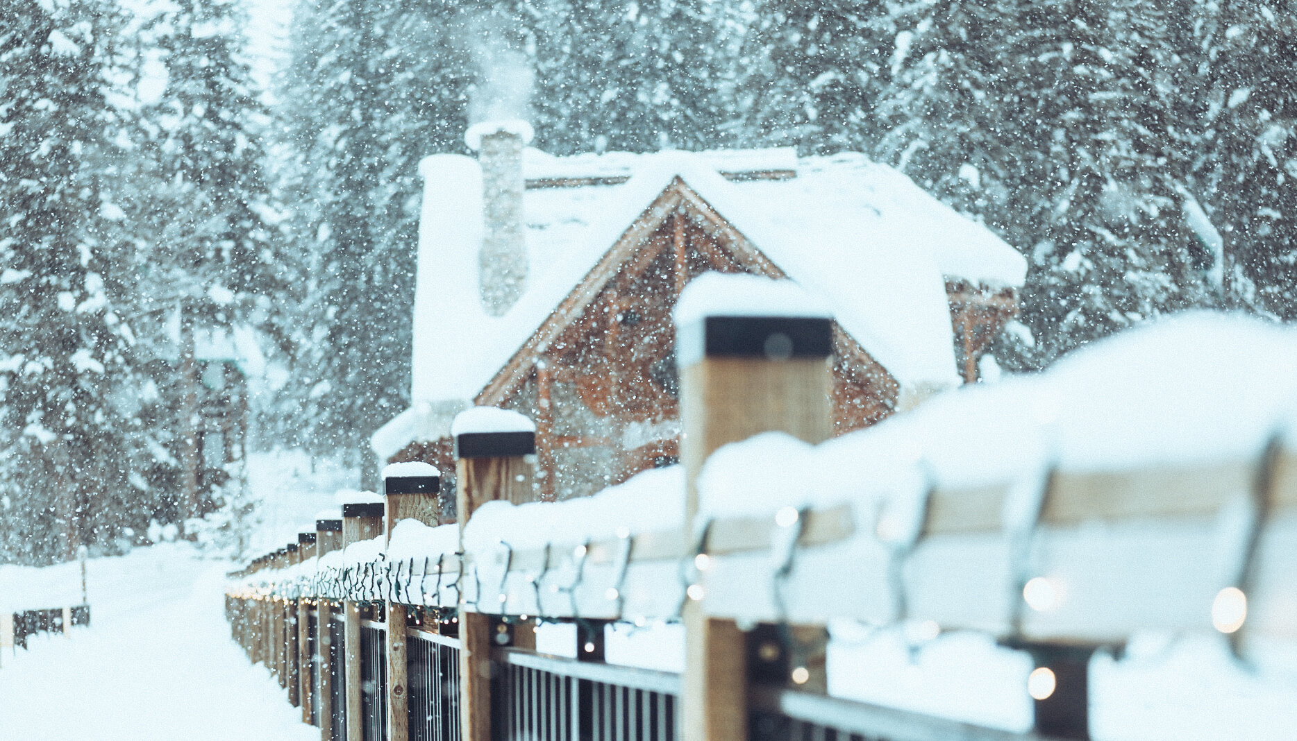 Snowy Emerald Lake Lodge in British Columbia
