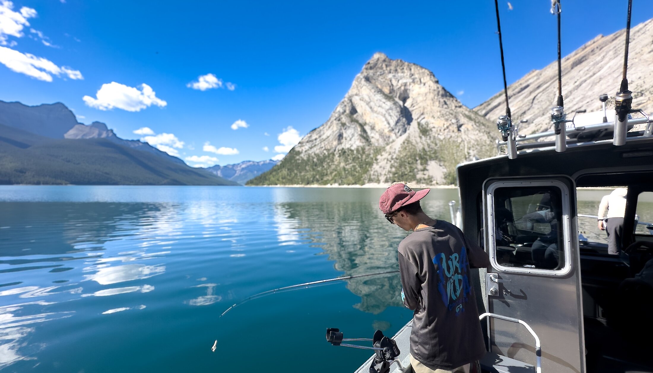 An angler getting ready top cast the line