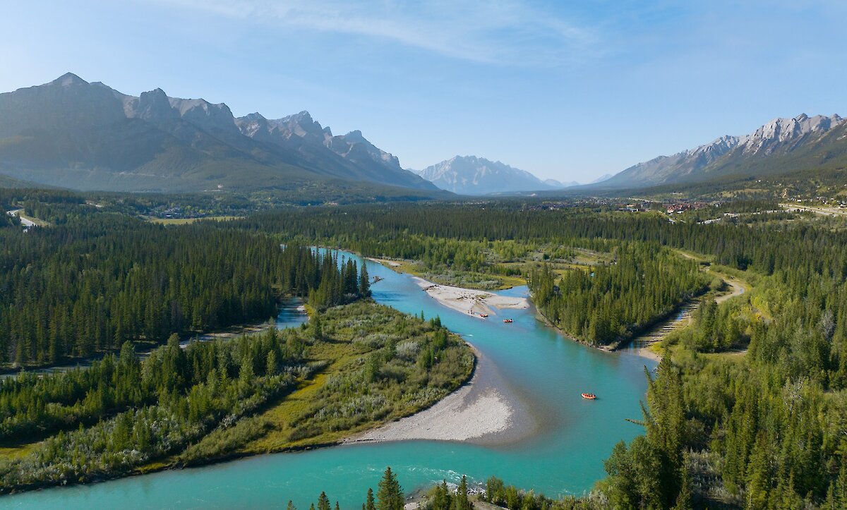 A view of the Canmore Valley and Bow River