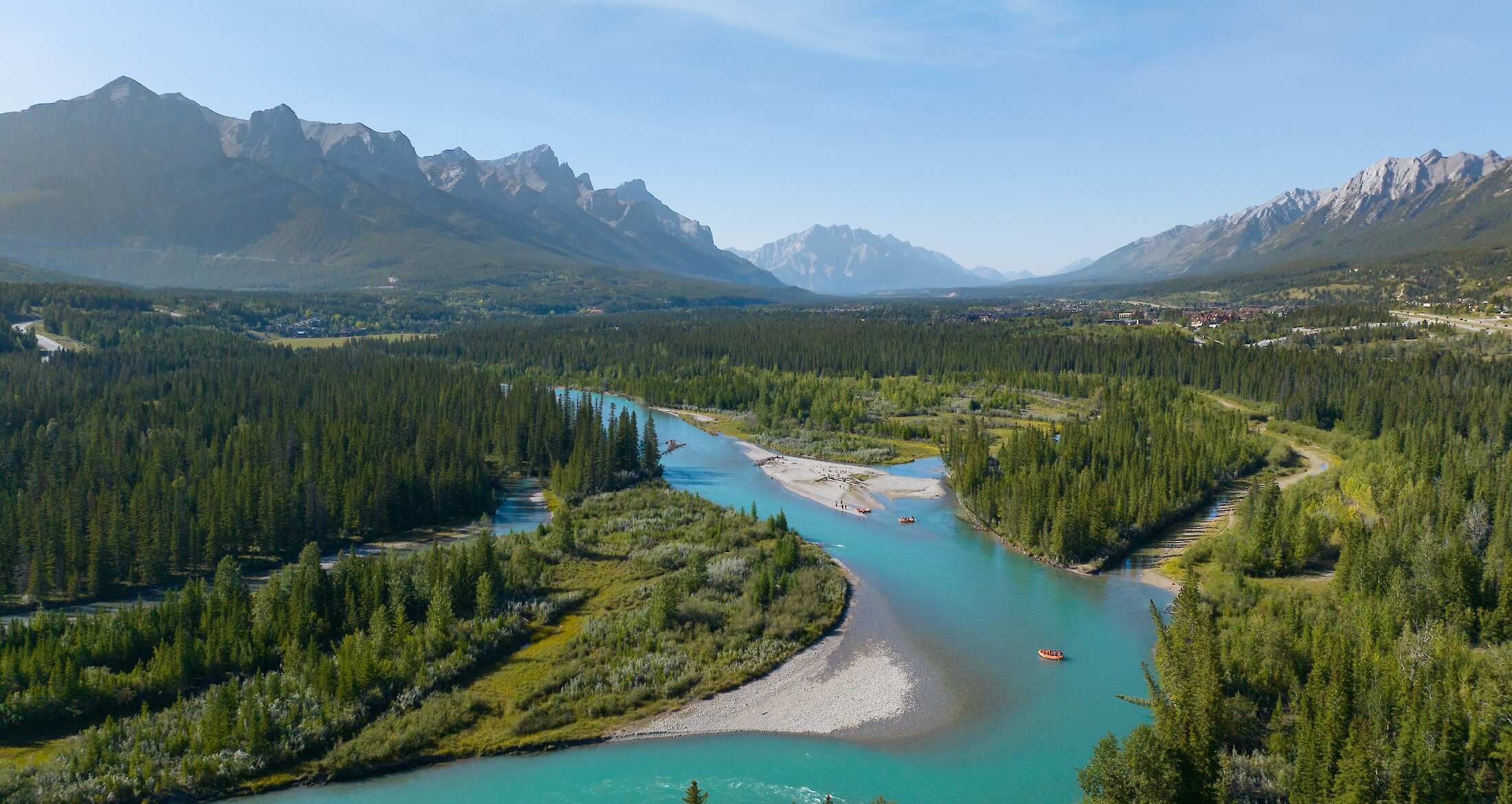 A view of the Canmore Valley and Bow River