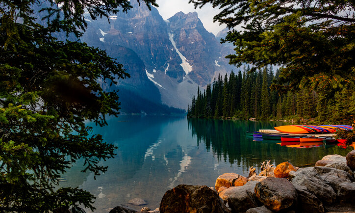 Sunset at Moraine Lake