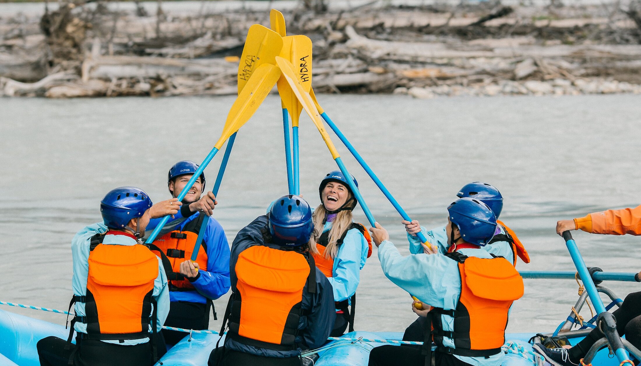 A view of the ice explorer on the Columbia Icefield with guests on the ice