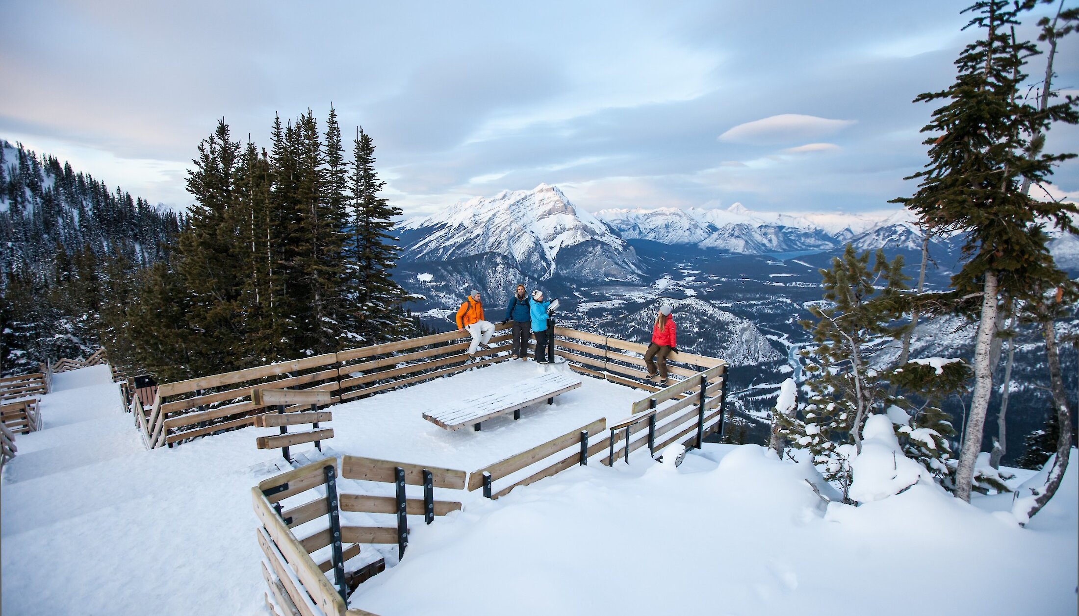 checking out the ice falls view point at Johnston Canyon