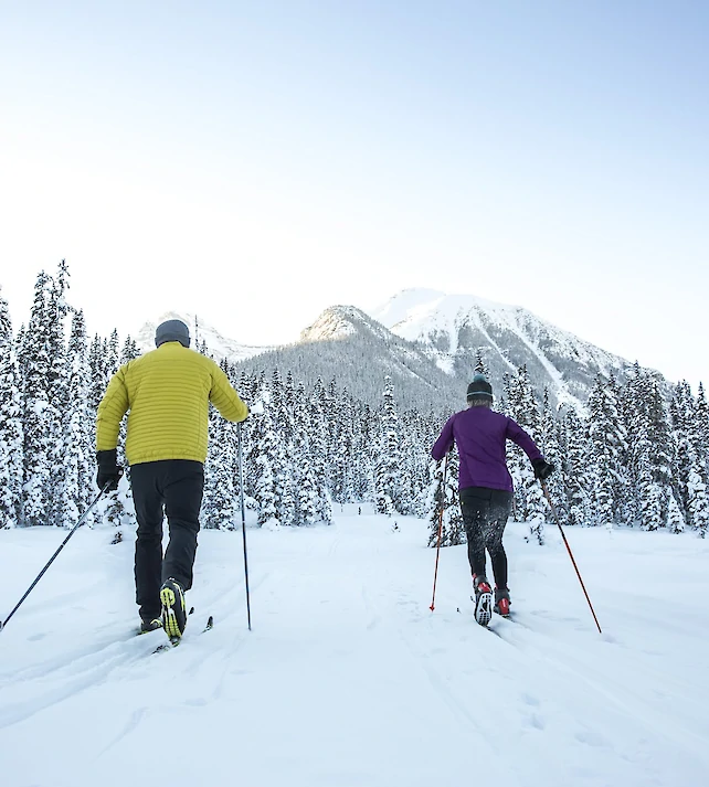 Cross country skiers enjoying the trails in Banff National Park