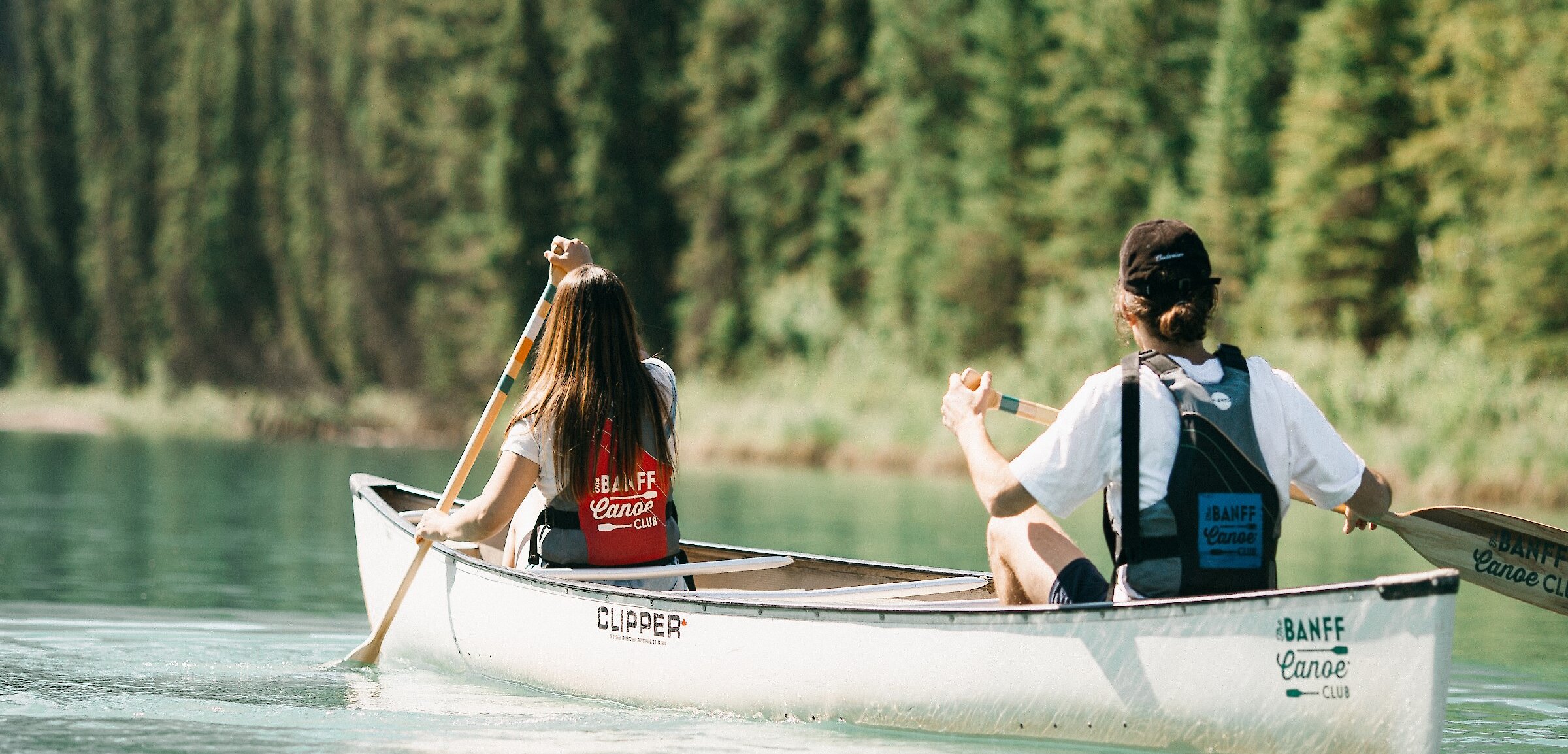 Canoeing on the Bow River in Banff