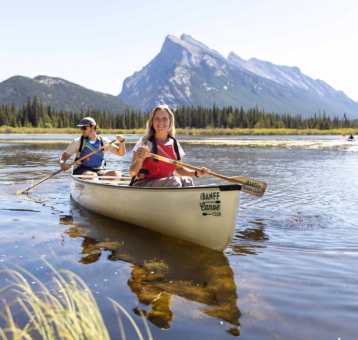 Canoeing on the Bow River in Banff