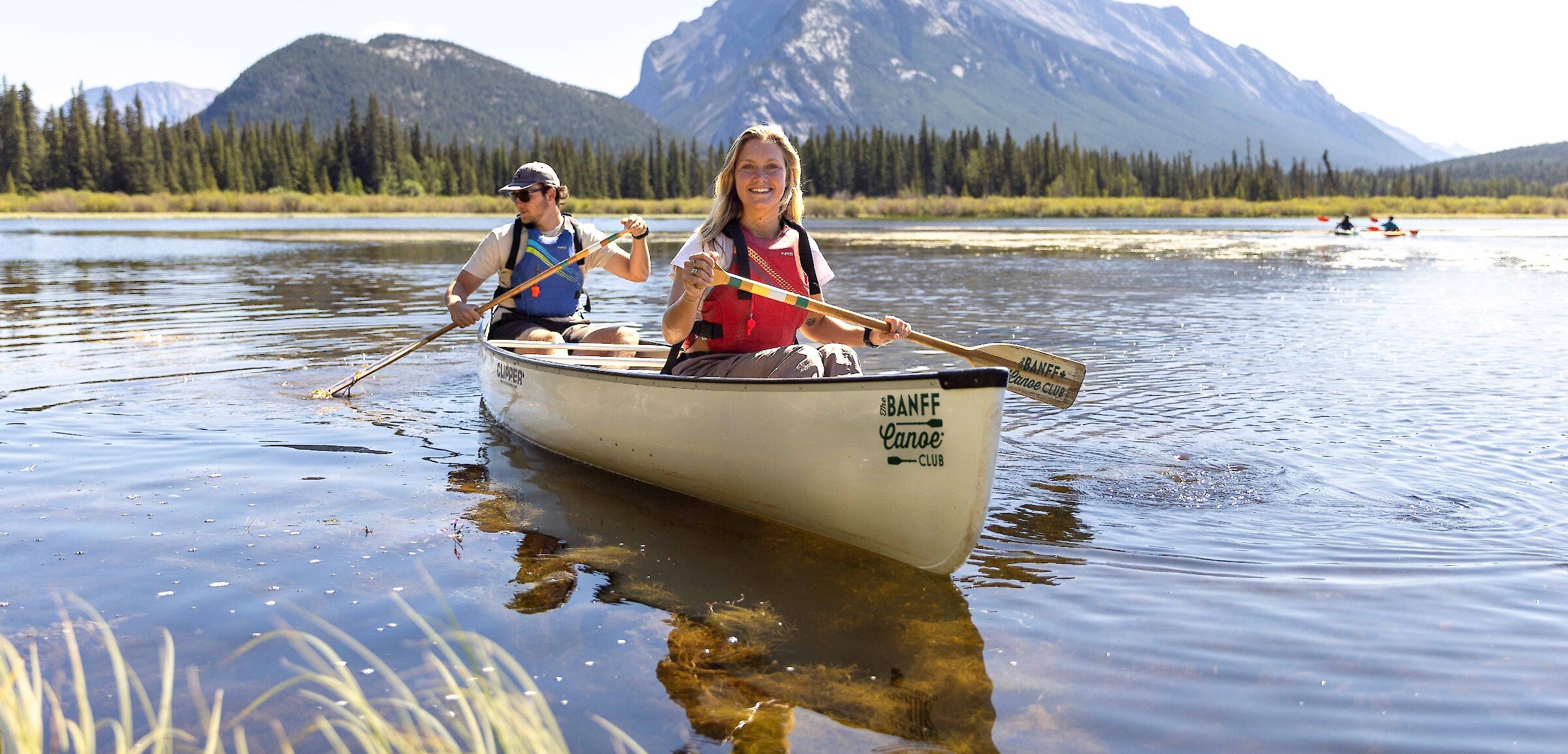 Canoeing on the Bow River in Banff
