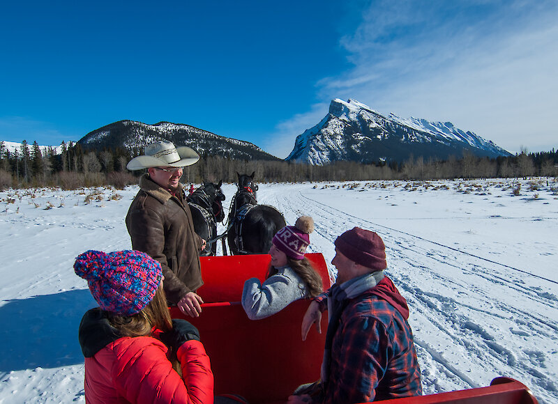 Beautiful mountain views on a sleigh ride